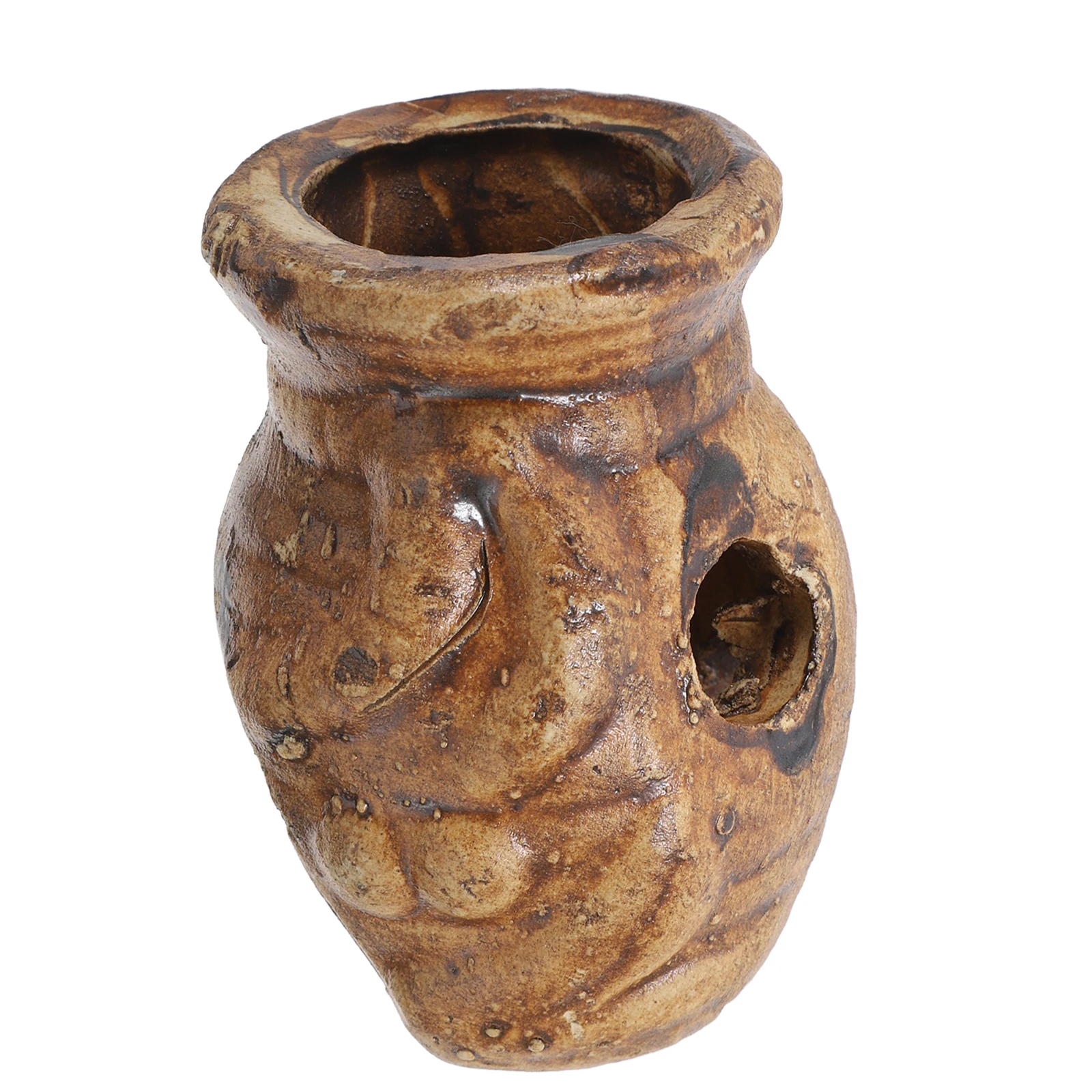 

Aquarium Ceramic Fish Shelter Cylindrical Hideout with Breeding Cones Multiple Hiding Holes for Fish Tank Decoration Turtle