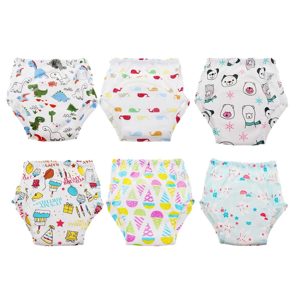 Children Baby Boys Girls 6 Layers Toddler Potty Pants Linen Trousers