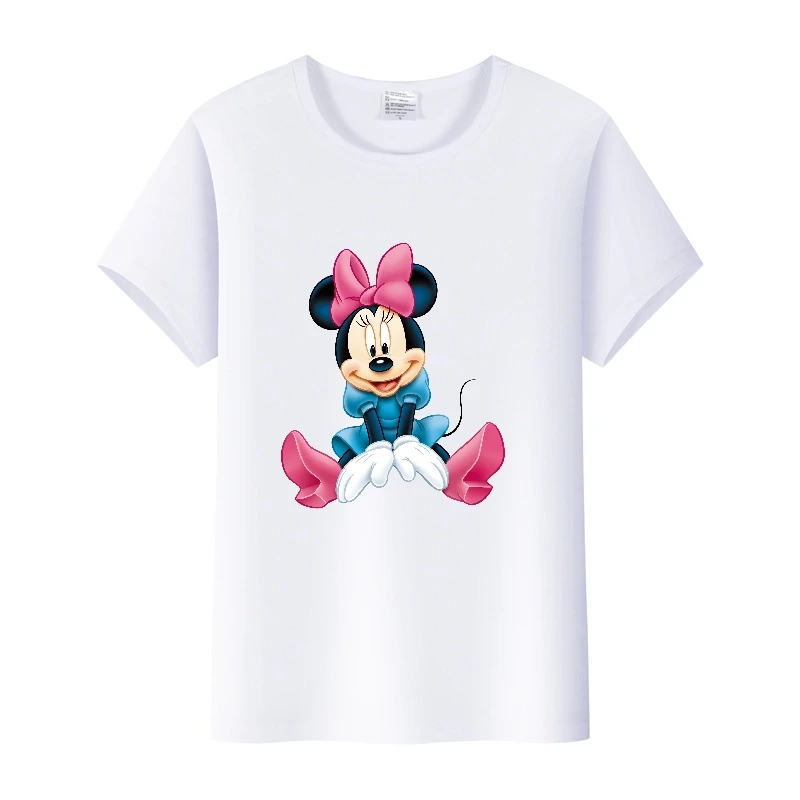 Cute Mickey Mouse T Shirts Disney Cartoon Woman Tees 2024 Summer Tops Y2k Streetwear Oversized Clothes Gothic White Girl Blouses