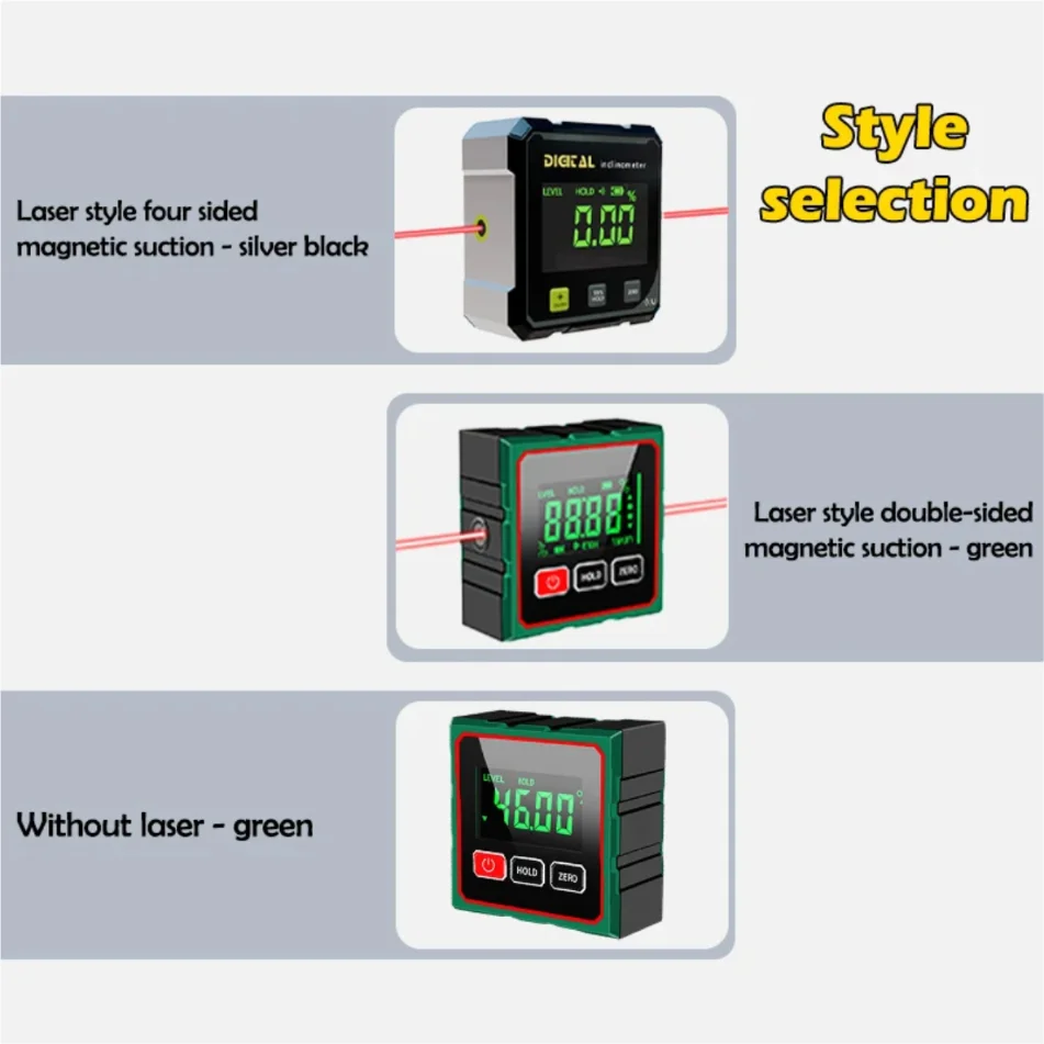 المهنية المغناطيسي الرقمي زاوية قياس مستوى الليزر حاكم الميل USB قابلة للشحن لقياس الجيولوجي Dip