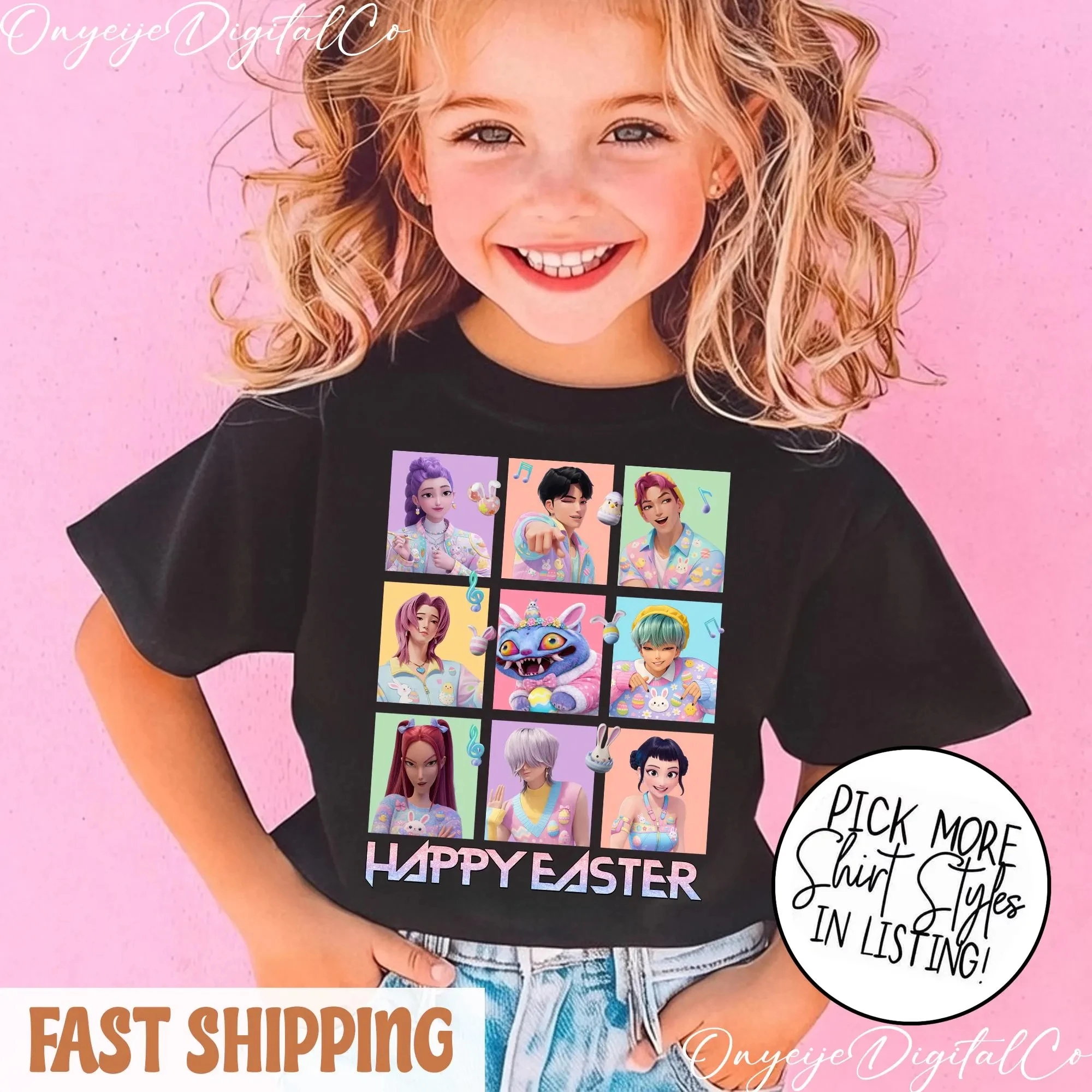 

Футболки Pretty Huntly Girls, Sarja Boys, Easter Shirts, в детском стиле, K-pop, футболки Violent Hunters, футболки с изображением пасхального кролика Y2k Ins