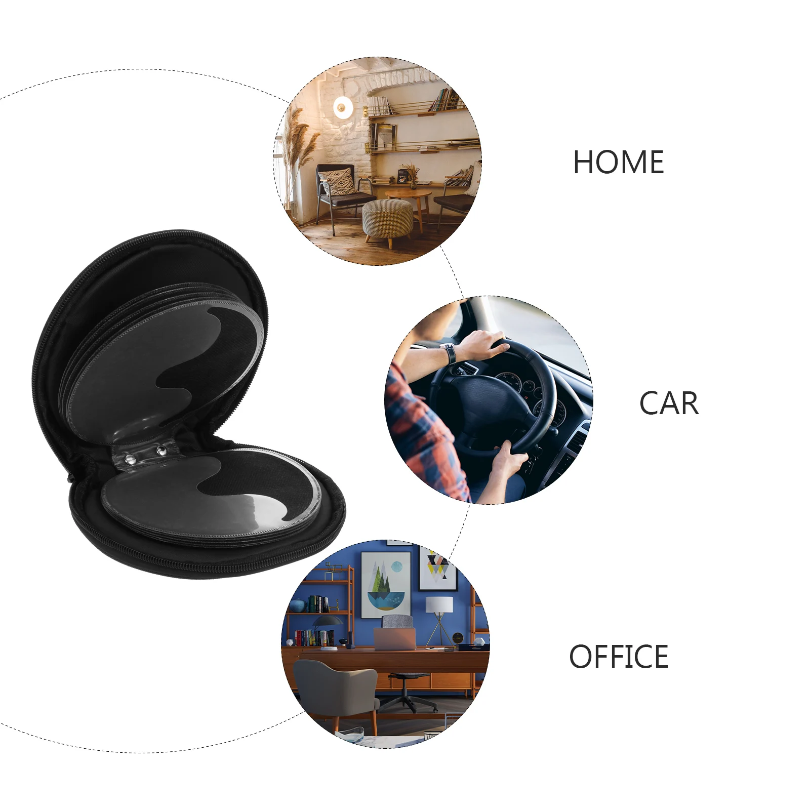 Cd Bag Large Capacity Dvd Storage Pouch Disc Holder Case Car Organizer Zipper Closure Portable Protector