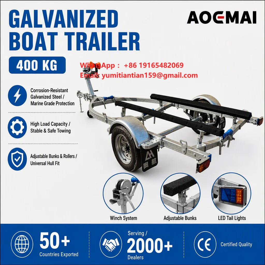 Aomai Inflatable Boat Motorboat Assault Boat Trailer Carrier Lure Boat Speedboat Yacht Marine Trailer Single Floor