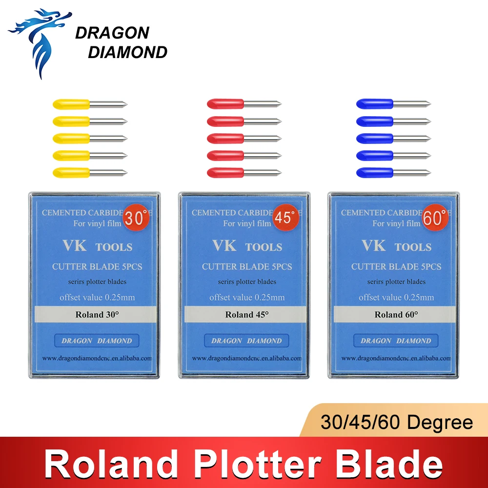 DRAGON DIAMOND Roland Plotter Blade Cutting 30/45/60 Degree Vinyl Cutter Spare Part Milling Cutter Carving Tools