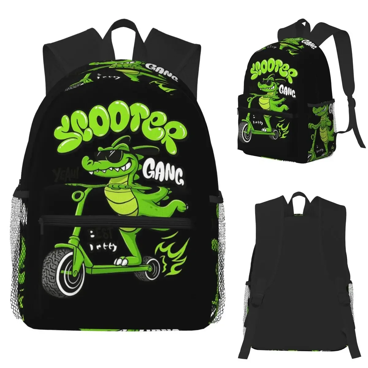 

Крутой крокодиловый рюкзак для скутера, студенческий рюкзак, школьная сумка, походный дорожный рюкзак для мальчиков и девочек, сумка для книг, сумки на плечо