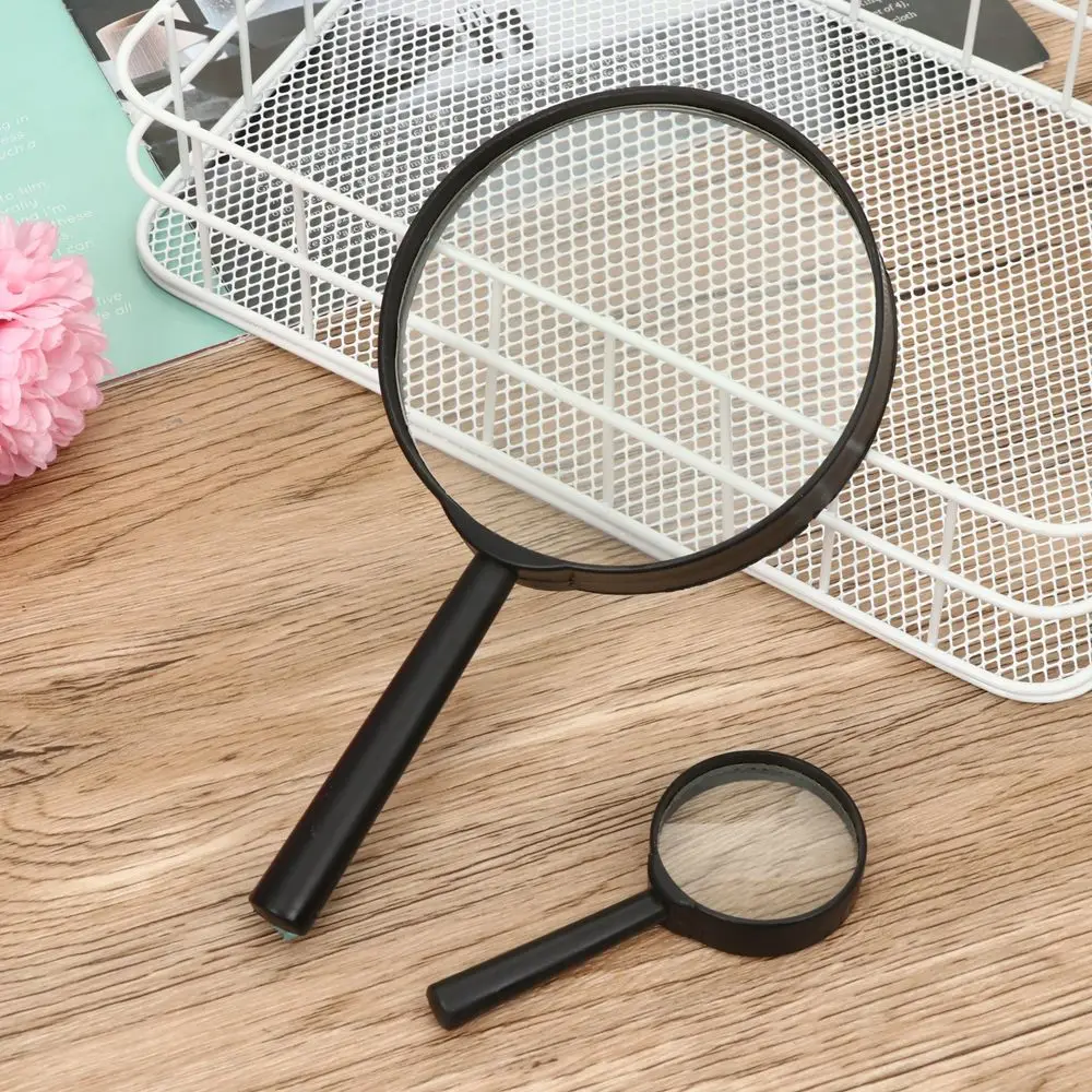Plastic Educational Tool 40/50/60/75/90/100/110/130mm 1~6X Magnifying Reading Glass Lens Jewelry Loupe Hand Held Magnifier