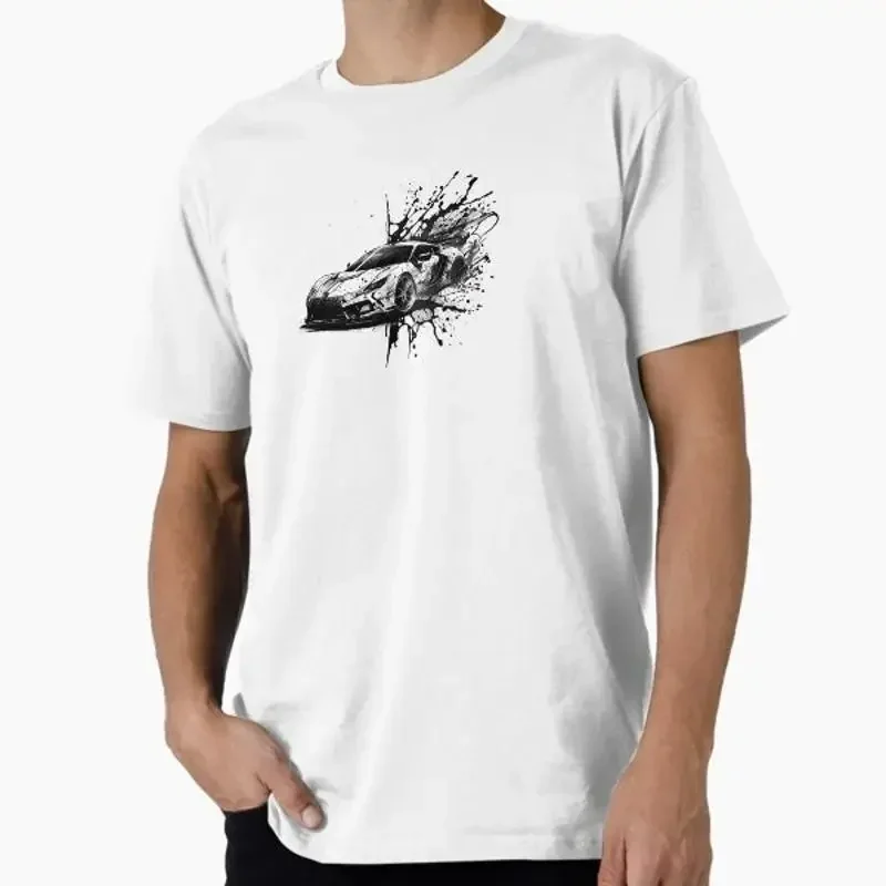 Sports Car in Ink Splatter Premium Made USA AUS T Shirt M 2XL