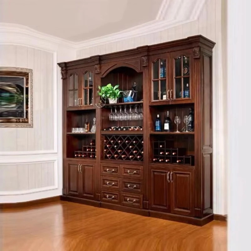 Solid wood American classic style modular high wine cabinet