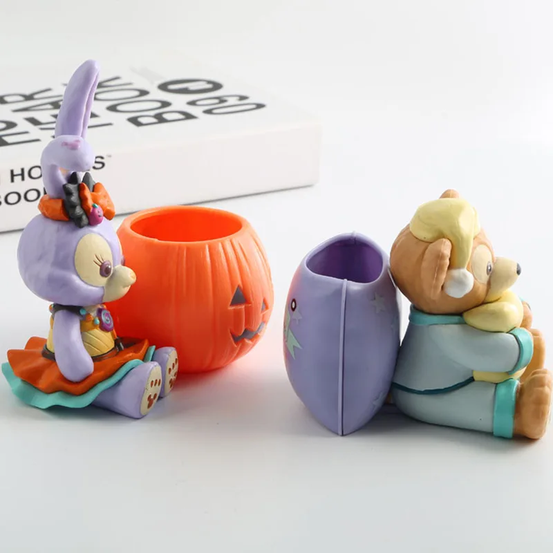 Halloween Stella Rabbit Pumpkin Pajamas Duffy Bear PVC Statue Action Figurine Desk Collectible Anime Model Toys Figures Gift