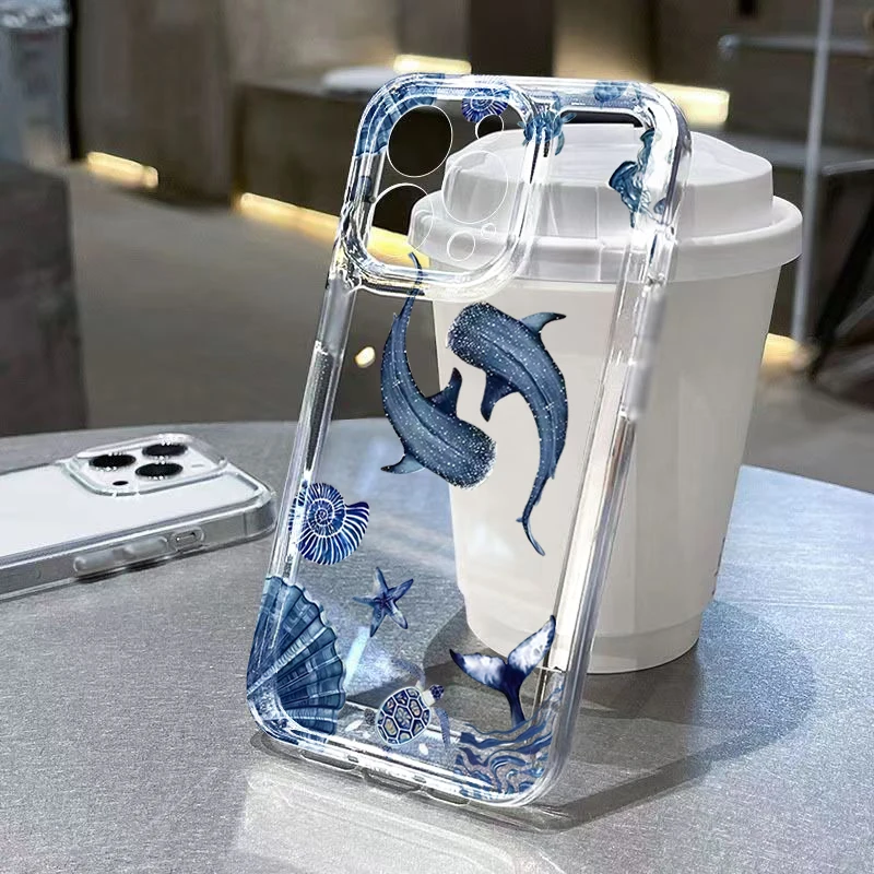 Ocean Elements Wal-Seestern-Handyhülle für Xiaomi 17 Pro Max 15 14 13 12 Pro 15 14 ULTRA 15 14 13 12 T Weiche Stoßfeste Hülle – Detail 2