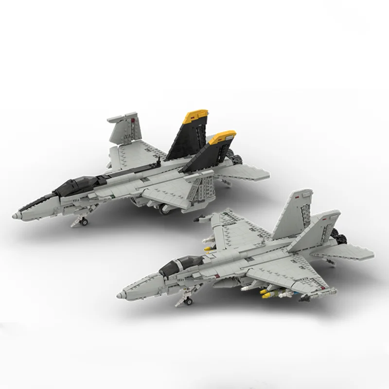 1439PCS FA-18F Super Hornet Modellbaustein, bewegliche Klappen und Fahrwerk im Maßstab 1:35, militärischer Sammlerbausatz