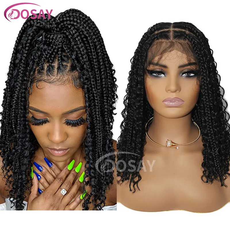 Short Braided Wigs Synthetic Full Lace Wigs For Black Women 12