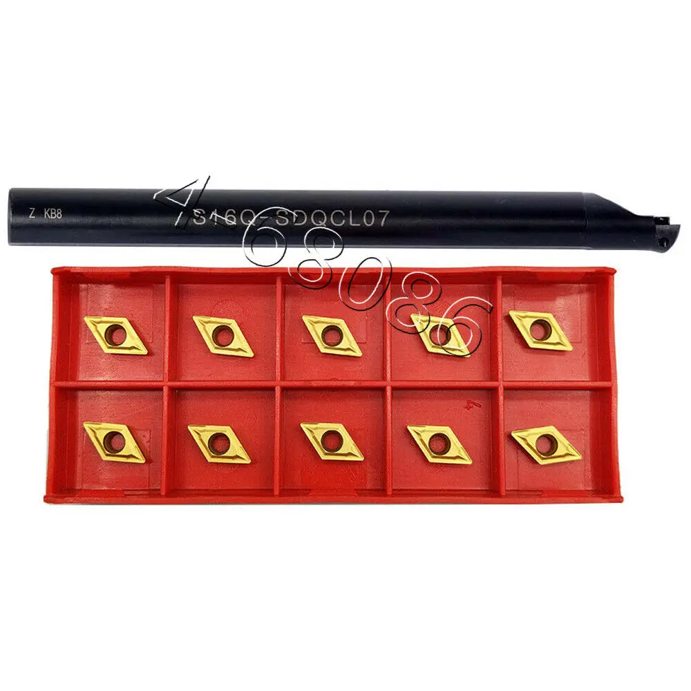 S16Q-SDQCL07 16mm 5/8 CNC Internal Carbide Turning Tool Holder+10PCS DCMT070204 insert carbide  turning inserts