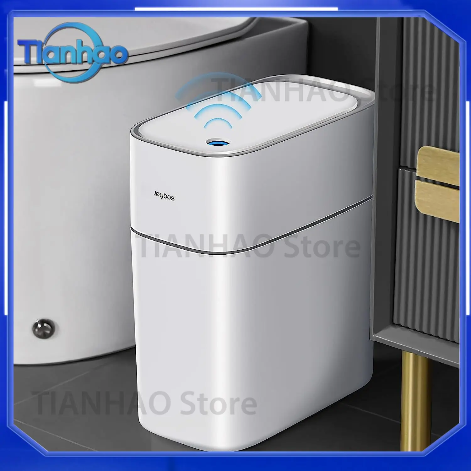 Intelligent Sensor Trash Can for Joybos ABS Rectangular Indoor Outdoor Bedroom Bathroom Modern Design