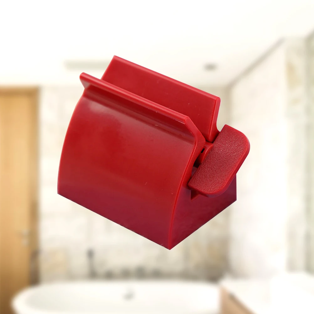 

Automatic Toothpaste Squeezer Dispenser Rolling Tube Saver Holder Stand For Toothpaste Lotions Cosmetics Red Durable