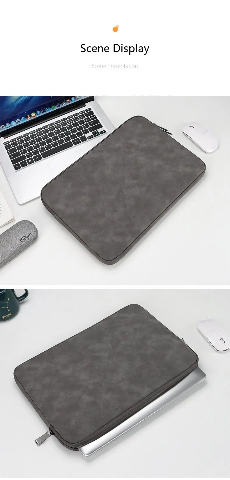 PU-Leder Laptop-Schutzhülle 13,3-15,6 Zoll Stoßfeste Schutztasche für MacBook Air Pro – Detail 19