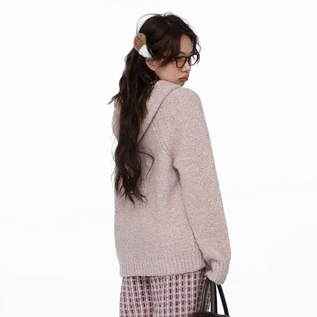 Miss Gong's Lazy Girl Convenience Store Sle معطف بقلنسوة Jaet المرأة فضفاضة الخريف الشتاء ملابس داخلية حلوة Sle طويلة S...