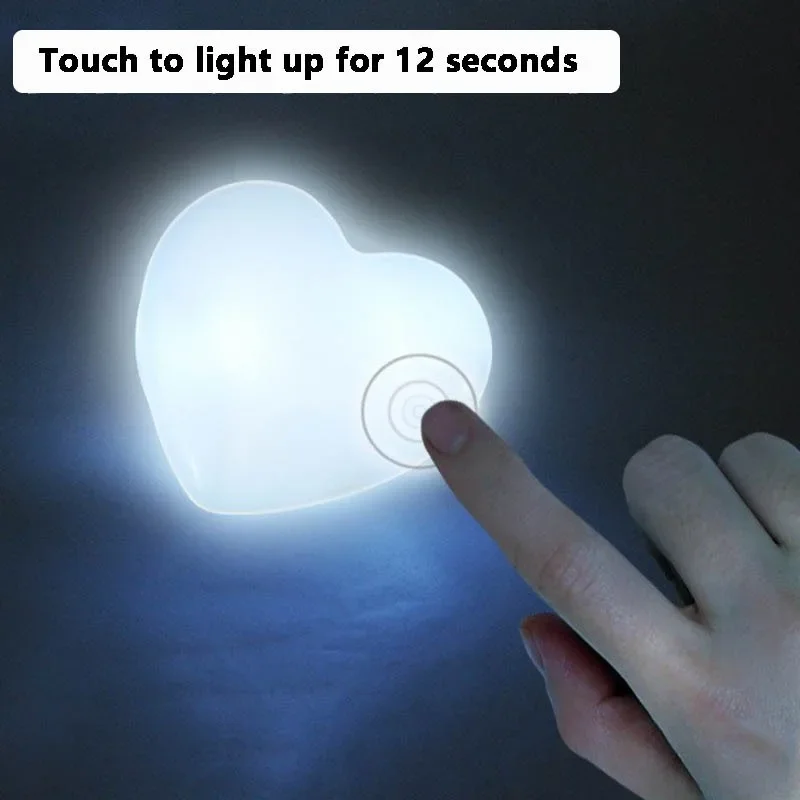 Purse Light LED Lighting Handbag Lamp Automatic Motion Activated Purse Heart Shaped Lamp for Girlfriend Gift Purse Charm Touch