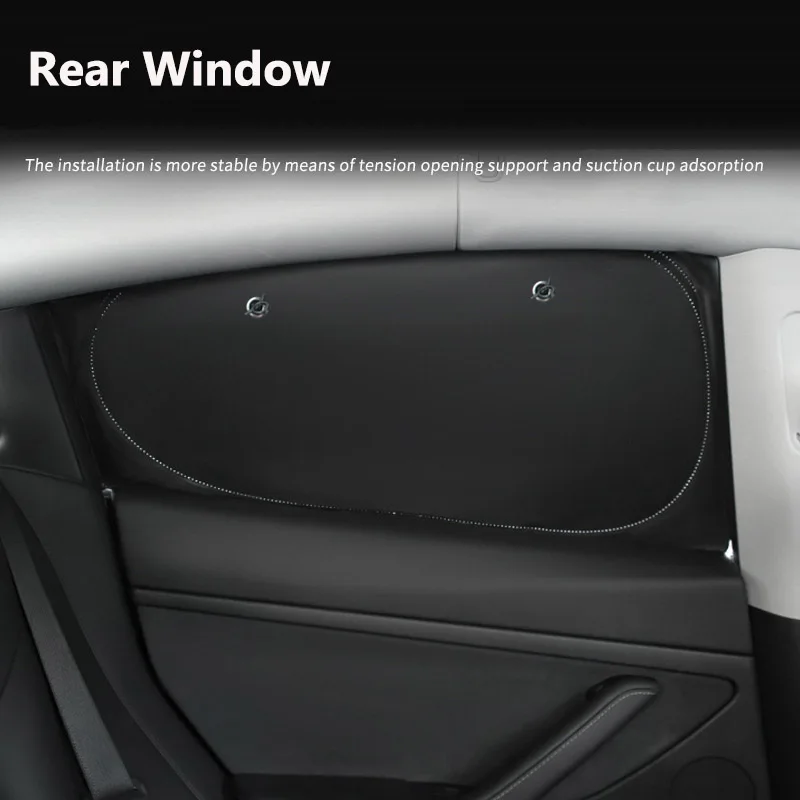 Car Side Window Sunshade for Tesla Model 3 Highland 2024 Y with Suction Cups Front Rear Windshield Privacy Frameless Windows