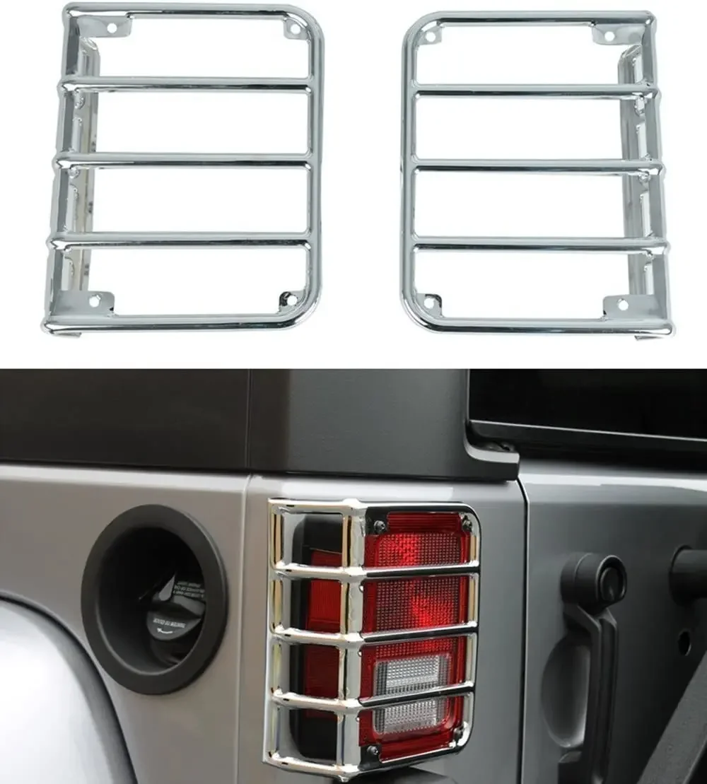 

Car Rear Tail Light Guard for Jeep Wrangler JK Unlimited 2007-2017 Metal Taillight Cover Protecter Lamp Hood