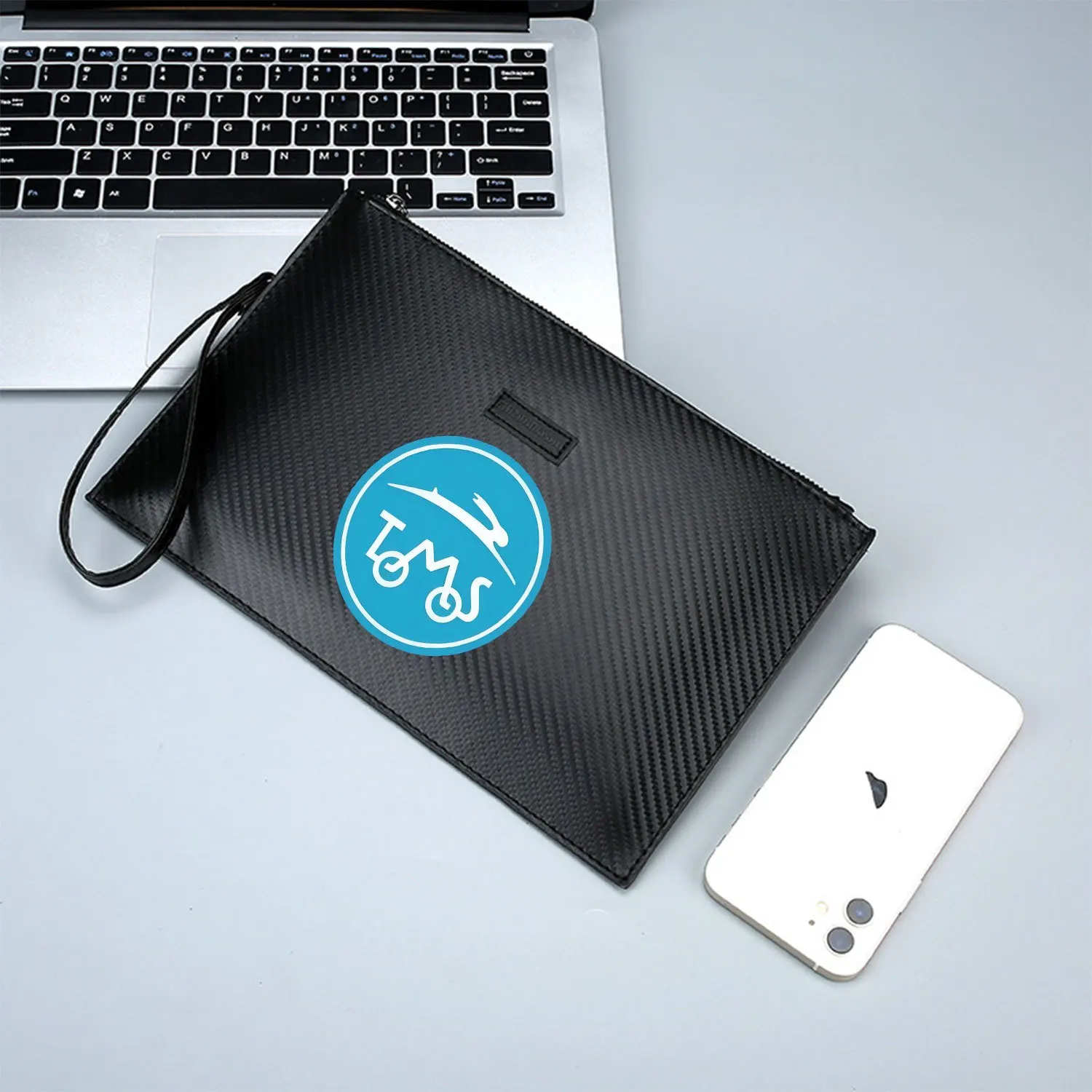 Bici con lettere di coniglio logo da corsa veloce Elegante borsa da uomo in PU stampata Alla moda e pratica per il trasporto quotidiano