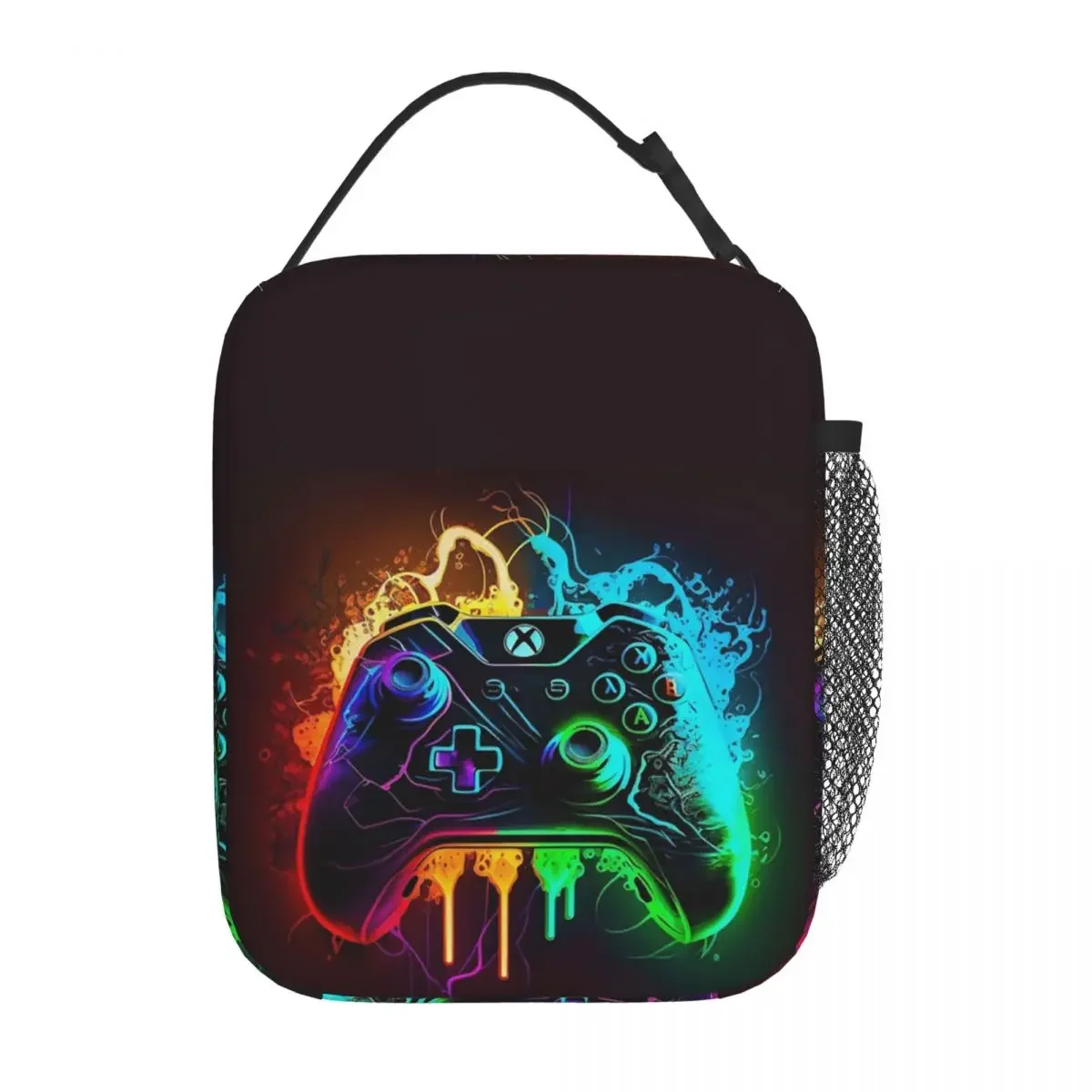 Game Console Printed Pattern Insulated Lunch Bag for Kids School Cooler Thermal Food Box Tote Leakproof Lunch Boxes Container