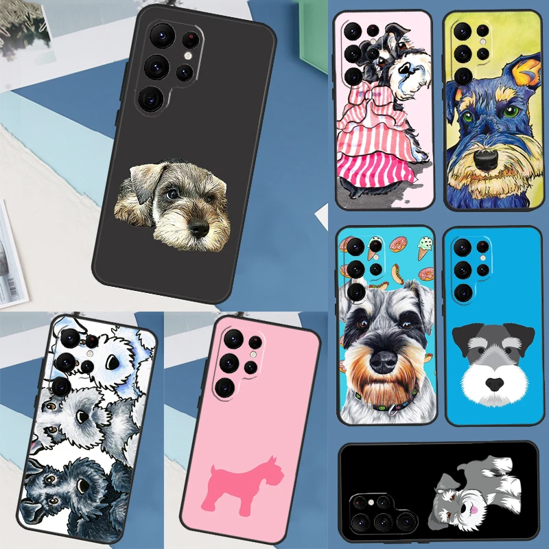 Miniature Schnauzer dog art Case For Samsung Galaxy S20 FE S21 S22 S23 Ultra S9 S10 Note 10 Plus Note 20 Ultra Cover