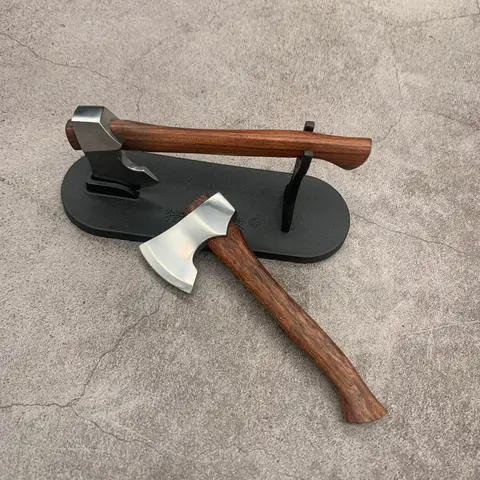 थोक स्टेनलेस स्टील तेज ब्लेड रोज़वुड हैंडल मिनी कुल्हाड़ी आउटडोर कैम्पिंग जीवन रक्षा फिक्स्ड ब्लेड मल्टी चाकू धारक के साथ 10 best sales कुल्हाड़ी चाकू - №5