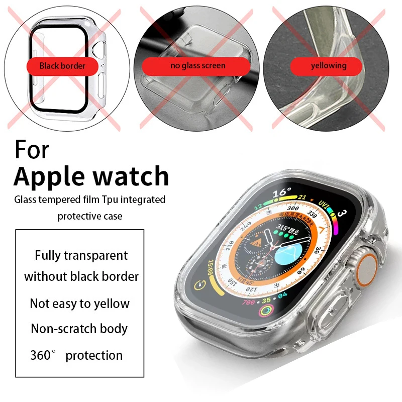 Screen Protector For Apple Watch Case Ultra 49mm 45mm 41mm 44mm 40mm Full Soft Clear TPU Transparent Cover iWatch 8 7 SE 6 5 4 3