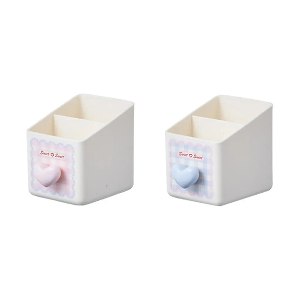 

Heart Shape Pen Holder Cartoon Large Capacity Desktop Storage Box Multifunctional Portable Makeup Brush Container
