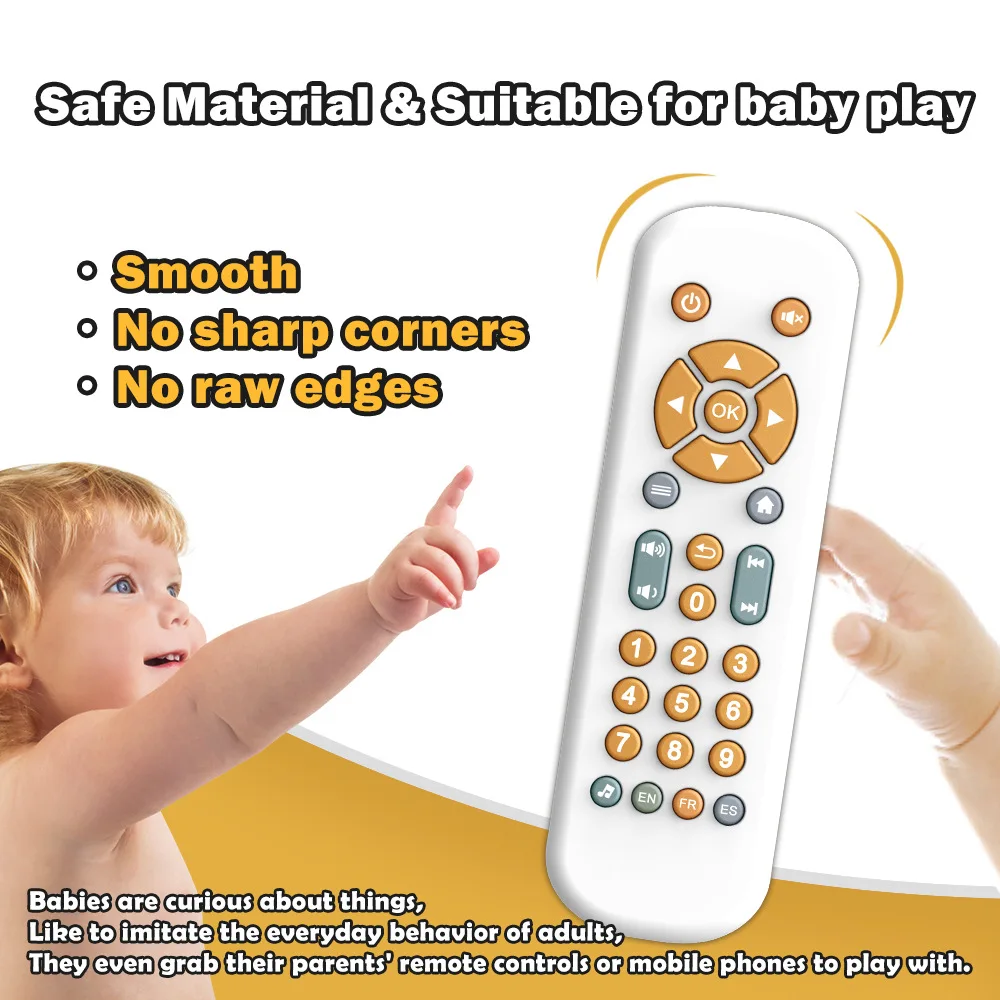 Baby TV Simulation Remote Control, Children's TV Remote Control, Music Learning, Early Education, Puzzle Baby Toy Fidget Toy view 5