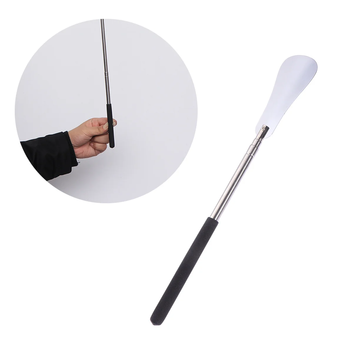 

2pcs Stainless Steel Shoehorn Extra Long Adjustable Handle Shoe Horn Tool For Elderly Sturdy Metal Shoehorns Long Handle Shoe
