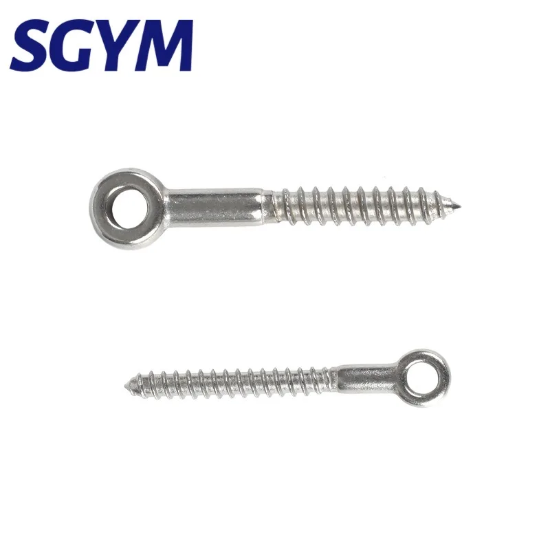 M4/M5/M6/M8/M10 316 Stainless Steel Eye Shape Screws Wood Terminal Ring Eyelet Hooks Self Tapping Wire Rope Accessories