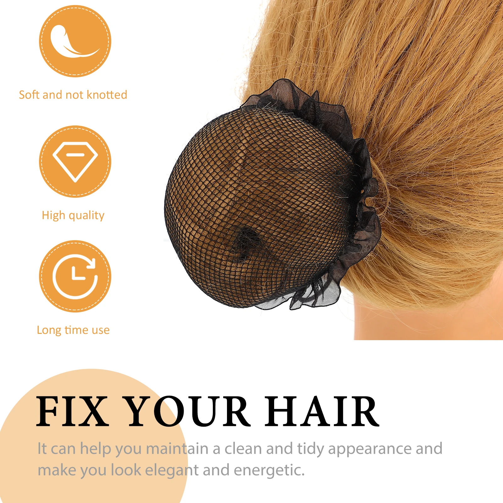 

10 Pcs Drawstring Hairnet Elastic Bun Cover Nets for Girls Ballet Dance Nurse Polyester Hair Styling Accessories