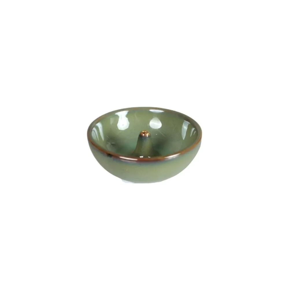 Decorative Retro Incense Holder Round Zen Style Incense Stick Burner Ceramic Sturdy Agarwood Tray Meditation