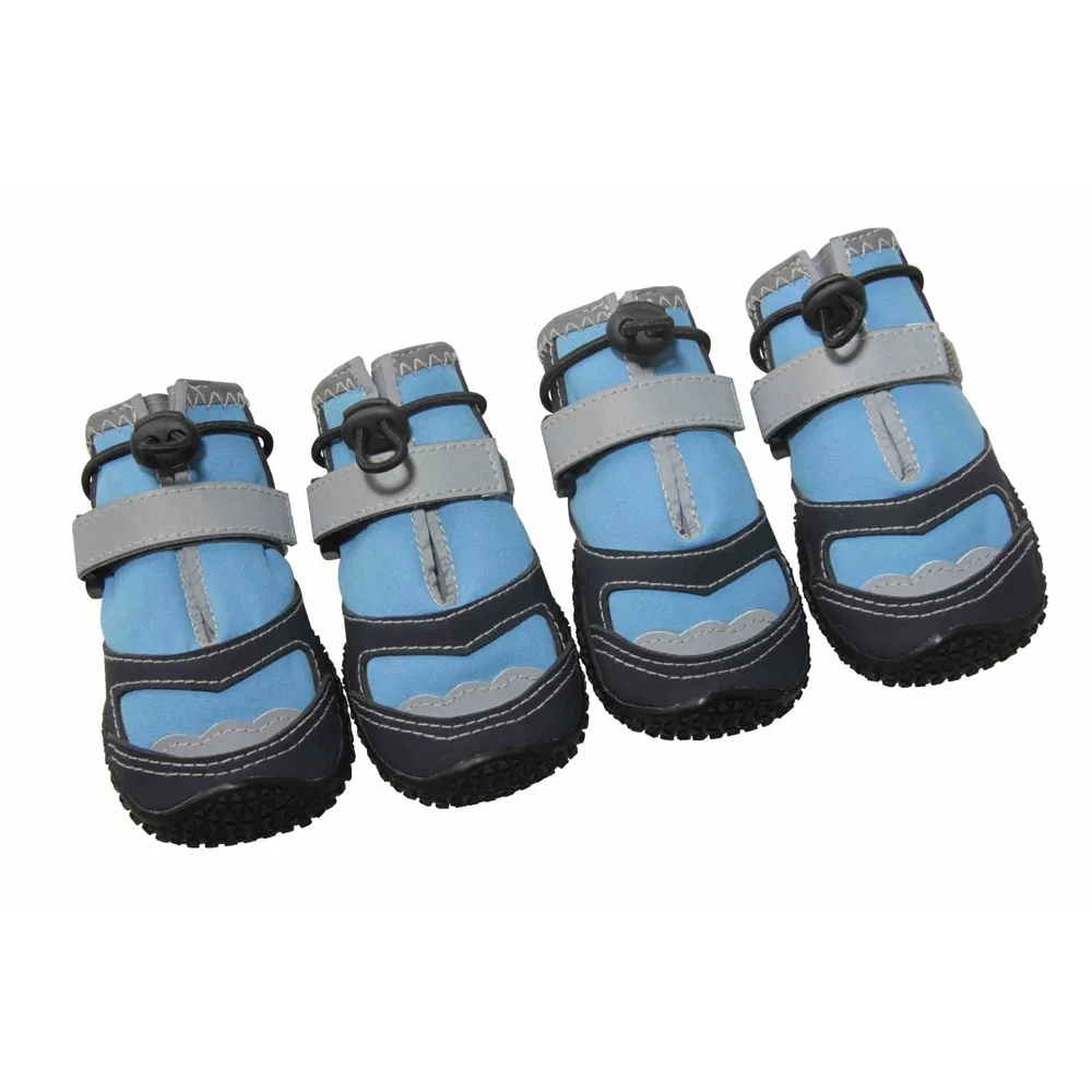 

4Pcs/Set Durable Adjustable Strap Pet Dog Shoes Anti-slip Comfortable Dog Walking Boots Waterproof Breathable Dog Shoes Outdoor
