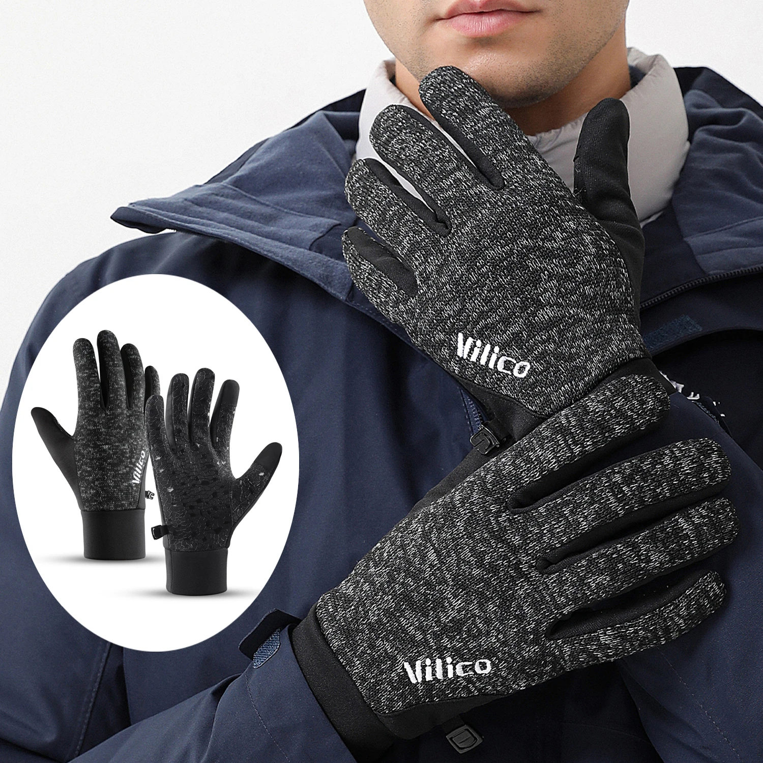 Outdoor Laufen Herren Winter Warm Gestrickte Touchscreen Radfahren Handschuhe Damen Herbst Winter Dicke Samt Handschuhe