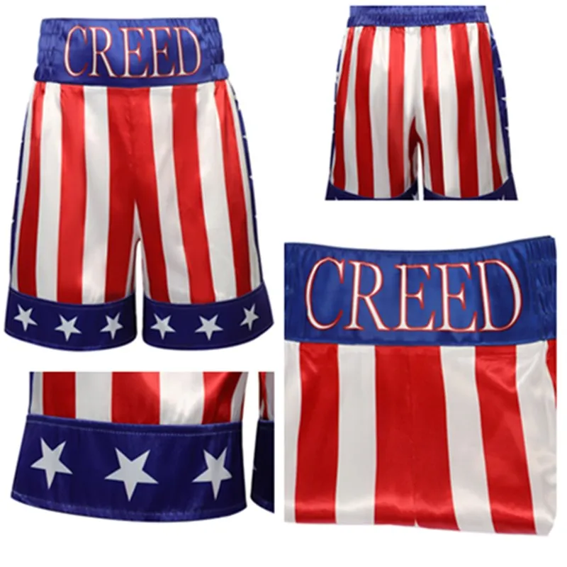 Adonis Creed Cosplay Boxing Shorts Men Costume Creed Fantasia Fighting Trunks Sports Short Pants Halloween Carnival Party Suit