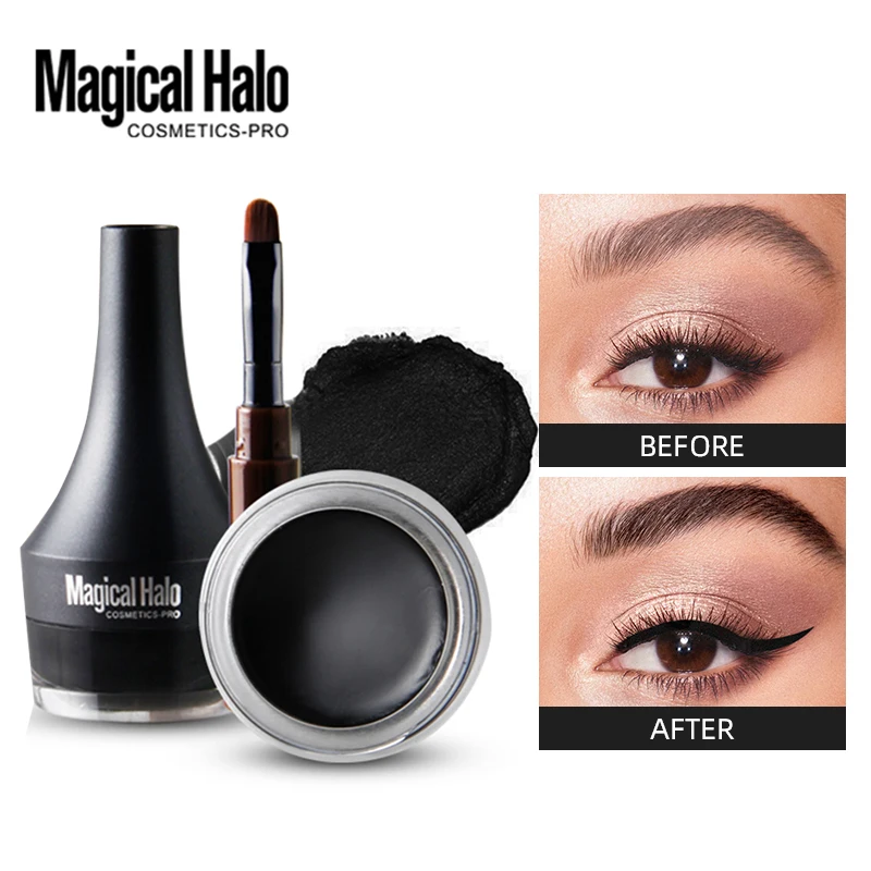 Pomada de cejas de Halo mágico, máscara de cejas Natural impermeable, textura cremosa de larga duración, Gel de cejas esculpido tintado con cepillo