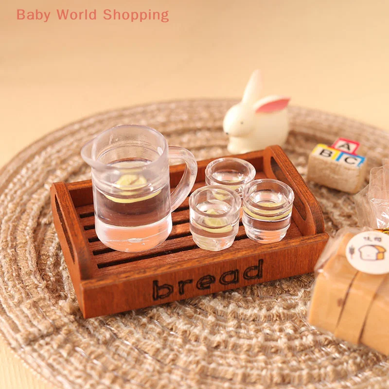 1 セット 1:12 ドールハウスミニチュアケトルレモン水カップ飲料ティーセット子供ごっこ遊びおもちゃドールハウスアクセサリー