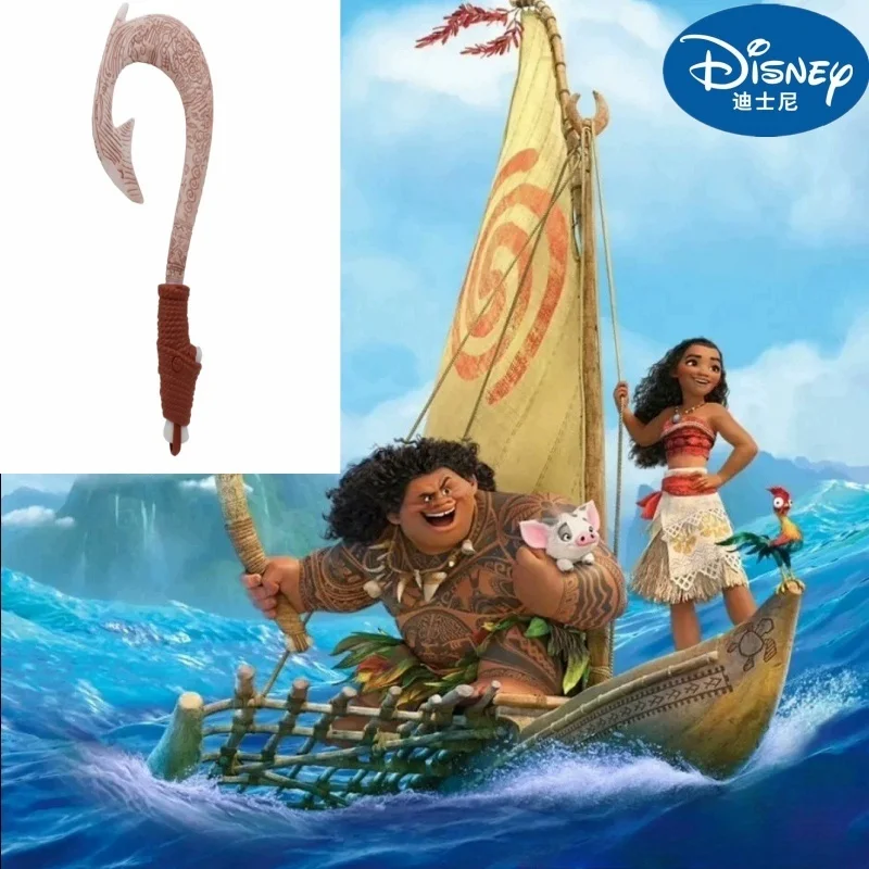 ใหม่ 42 ซม.Disney Moana 2 Ocean Adventure Fish Hook มีดรูปของเล่น Light คอสเพลย์ Maui อาวุธเด็กของขวัญวันเกิดของเล่น