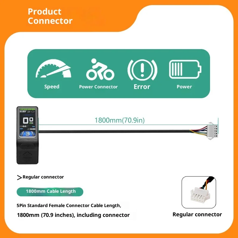 

Mountain e-Bike Modification Accessories KT-TF04 Kunteng Display Color Screen Mini Compact and Fully Functional/SM Connector