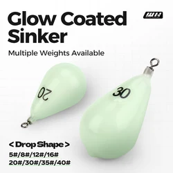 WEIHE  Size8#30g Size16#60g Size20#75g Size30#112g Size35#130g Size40#150g Luminous Lead Sinker With Soft Plastic Shell