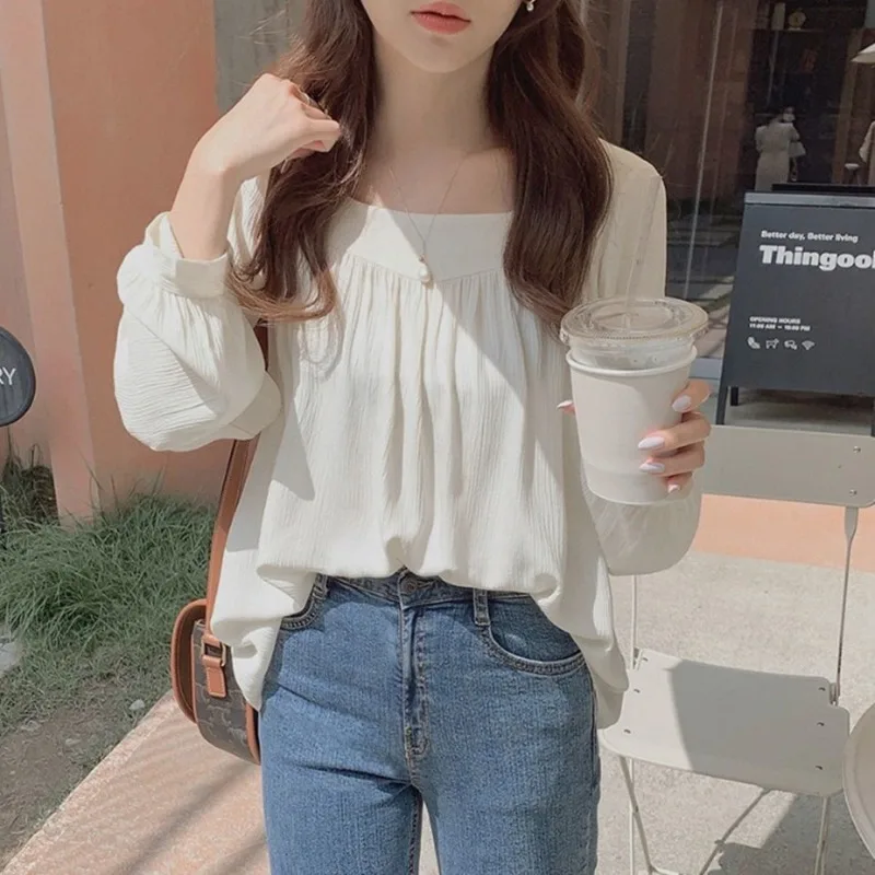 

Women's Shirt And Blouse Summer Full Long Sleeve Chiffon Clothing Trend 2024 Female Tops Aesthetic Hot Promotion Luxury Designer