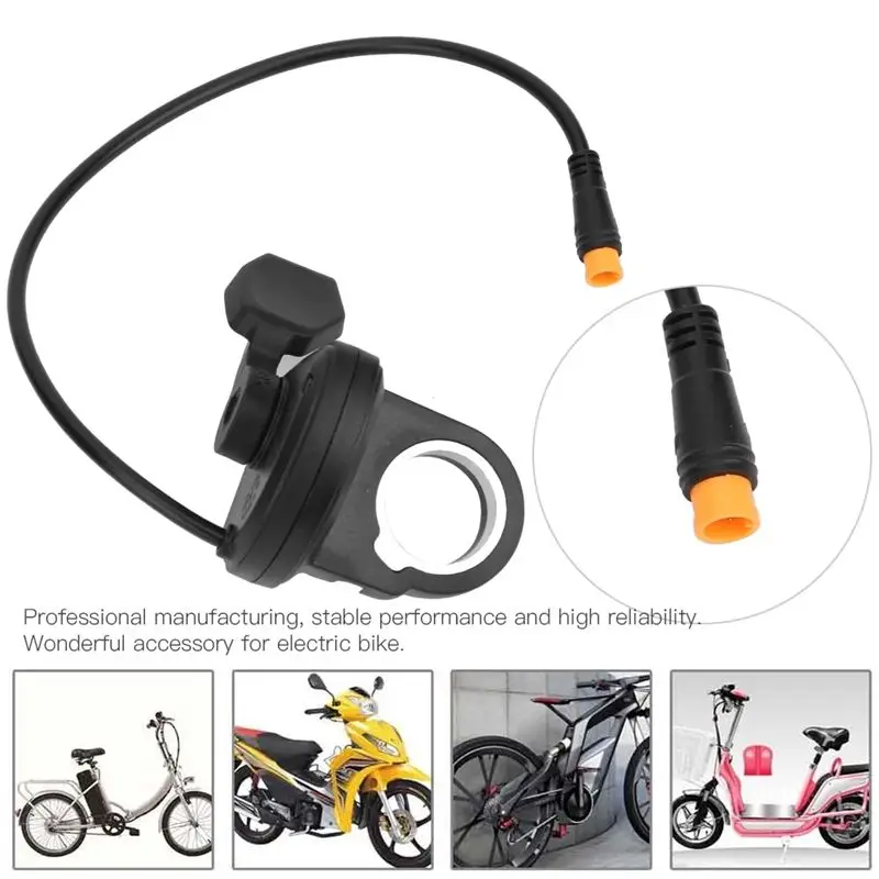 A64T 108X/L Left Finger Governor Thumb Throttle Electric Speed Adjustment Turnbuckle with Waterproof Connector for E-Bike