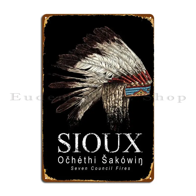 Sioux War Bonnet Metal Sign Decoration Designs Design Pub Club Club Bar Tin Sign Poster