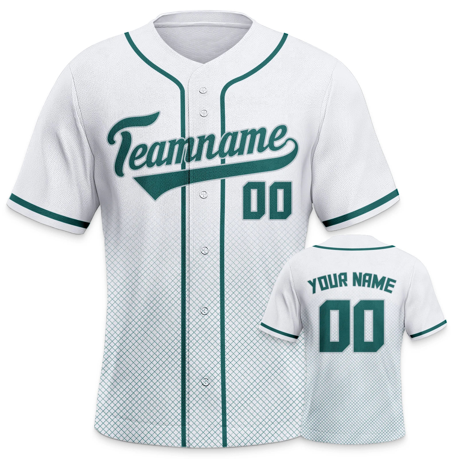 Custom Baseball Shirt White Green Men Women Personalized Printed Team Name Number Baseball Jersey Youth Kids Button Down Uniform