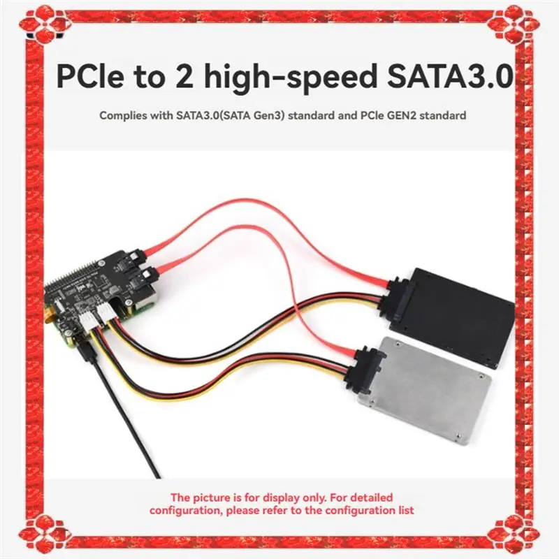 

24-часовая доставка Waveshare, высокоскоростная передача данных для Raspberry Pi 5 Pcie, плата расширения SATA EEPROM HAT + Multi-Device Com