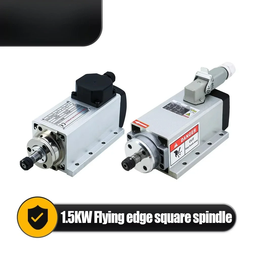 Square 1.5KW 110V 220V 400HZ 24000RPM ER11 Air Cooled CNC Spindle Motor for CNC Milling Machine