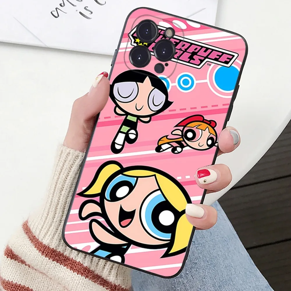 Cute Cartoon P-Powerpuff Girls Mobile Phone Case For IPhone 16 15 14 11 12 13 Mini Pro XS Max Cover 6 7 8 Plus X Funda Shell image 4